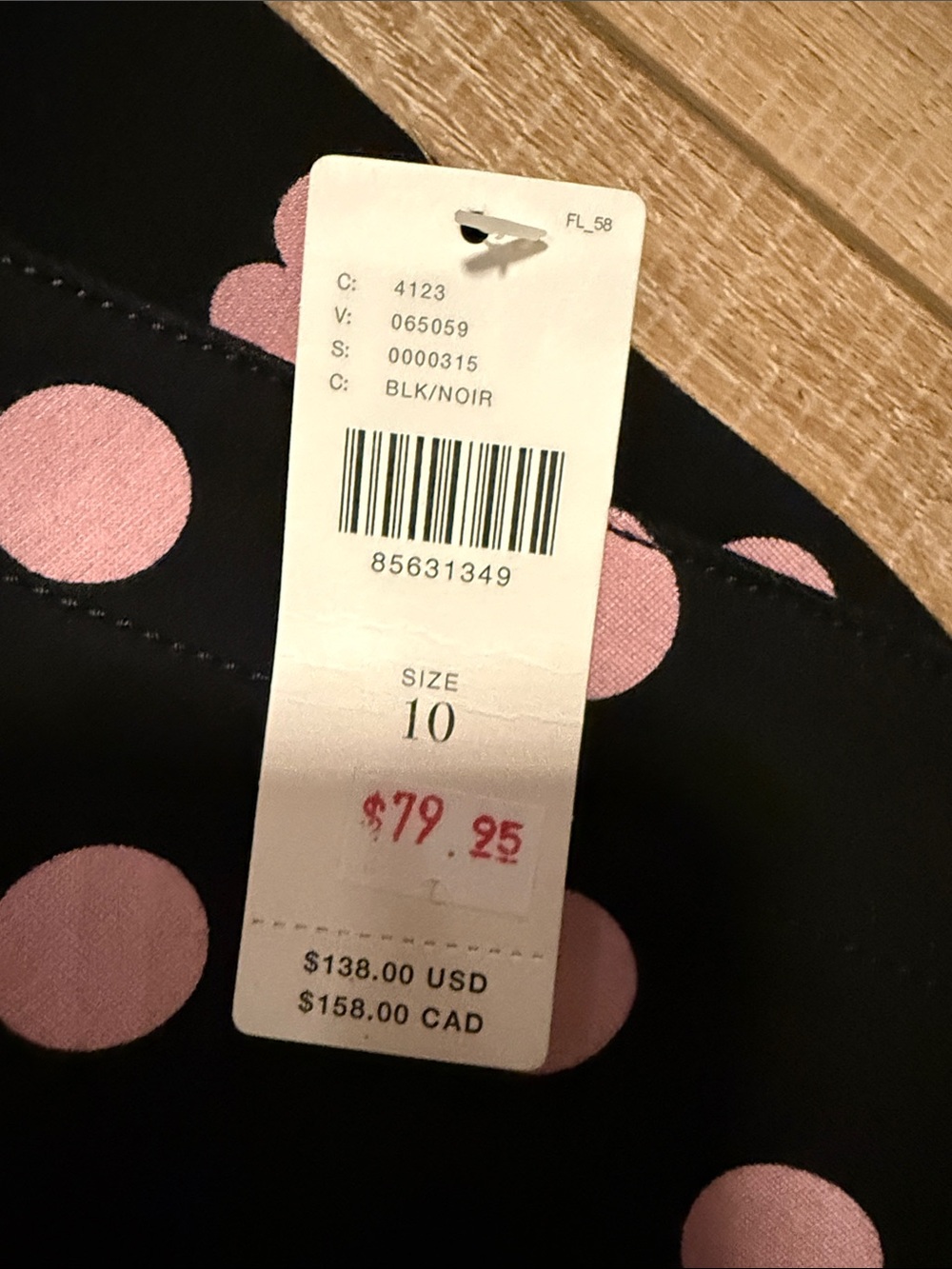 NEW Anthropologie Black pants with Pink Polka Dot & Heart Print - Picture 7 of 15